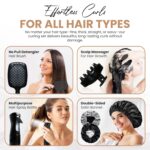 Curly Hair Essentials Set - Mist Spray Bottle For Styling, Detangler Brush, Scalp Massager For Hair Growth, Silicone Scrubber, Turban Towel For Women, Microfiber Wrap, Satin Sleeping Bonnet - Image 4