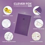 Clever Fox Fitness Journal PRO – Daily Workout Planner with Meal Planner & Habit Tracker – Gym Exercise Log Book for Women & Men – Fitness Planner Notebook – Lasts 6 Months, 7x10” - Purple - Image 3
