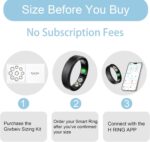 Smart Ring for Women Men, Health Fitness Tracker Ring with Heart Rate/Sleep Tracker/Blood Oxygen/HRV/Stress/Calorie/Steps, IP68 Waterproof for iOS & Android, No APP Fees(Black,12#) - Image 3