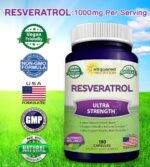 100% Natural Resveratrol - 1000mg Per Serving Max Strength (180 Capsules) Antioxidant Supplement, Trans-Resveratrol Pills for Heart Health & Pure, Polyphenols - Image 5