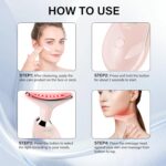 Neck&Face Massager with 7 Colors-Multi-Functional Skincare Tool,Home Beauty Device for Wrinkles&Relaxation (Warm Pink) - Image 5