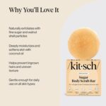Kitsch Exfoliating Sugar Scrub for Body – All Natural Body Scrub Bar Soap for Smooth, Hydrated & Glowing Skin - Vegan Soap Bar Exfoliator for Men and Women - Made in the USA - 4 oz - Image 3