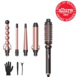 Wavytalk 5 in 1 Curling Wand Set, Multi Curl, Curling Wand Set with Thermal Brush and 4 Interchangeable Ceramic Curling Wand(0.5”-1.25”), Instant Heat Up Wand Curling Iron (Rose Gold) - Image 3
