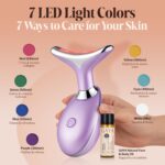 Red Light 7 in 1 LED Face and Neck Massager – Beauty Wand with Gentle Warmth & Vibration for a Relaxing Skincare Routine, Includes Face Oil & Type-C Charging - Image 3