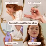 Red Light 7 in 1 LED Face and Neck Massager – Beauty Wand with Gentle Warmth & Vibration for a Relaxing Skincare Routine, Includes Face Oil & Type-C Charging - Image 4