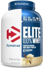 Dymatize Elite 100% Whey Protein Powder, Vanilla, 25g of Protein, 5.5g BCAAs, Less Than 140 Cal., Gluten Free, 2g Carb, 2g Sugar, 3g Fat (67 Servings) - Image 2