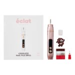 Éclat Cordless Nail Drill Electric File, Professional Efile for Acrylic, Gel, Dip Powder, Portable & Rechargeable Manicure Pedicure Set with LED Light, 7 Drill Bits, Sanding Bands, Brush (Rose Gold) - Image 2