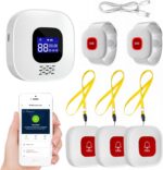 Life Alert System for Seniors No Monthly Fee,Medical Alert Wristband & Caregiver Pager,328ft Range Wi-Fi Emergency Call Button,1 Host Unit + 3 Buttons + 2 Bracelets for Home Use - Image 2