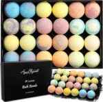 Luxury Bath Bombs for Women - Gift Set of 24 Bathbombs with Organic Essential Oils - Natural Vegan Soap for Moisturizing Fizzy Bubbles - Image 2