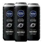 NIVEA Men Active Clean Body Wash with Natural Charcoal for Normal to Oily Skin, 3-in-1 Charcoal Body Wash, Face and Hair, Draws Out Dirt and Impurities, 16.9 Fl Oz Bottle, Pack of 3 - Image 2
