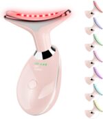 Neck&Face Massager with 7 Colors-Multi-Functional Skincare Tool,Home Beauty Device for Wrinkles&Relaxation (Warm Pink) - Image 2