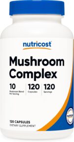 Nutricost Mushroom Complex Supplement, 120 Capsules - 10 Mushroom Blend (with Reishi, Maitake, Shiitake, Lion's Mane, and More) - Non-GMO and Gluten Free - Image 2