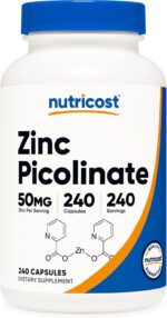 Nutricost Zinc Picolinate 50mg, 240 Vegetarian Capsules - Gluten Free and Non-GMO (240 Caps) - Image 2