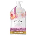 Olay Body Wash for Women, Fresh Radiance, Refreshing & Renewing, Made with Plant Based Cleansers, B3 Botanical Complex, For All Skin Types, Peach & Cherry Blossom Scent, 33 fl oz - Image 2