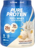 Pure Protein Powder, Whey, High Protein, Low Sugar, Gluten Free, Vanilla Cream, 1.75 lbs - Image 2