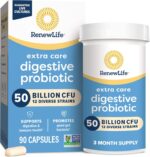Renew Life Extra Care Digestive Probiotic Capsules, 50 Billion CFU Guaranteed, Daily Supplement Supports Immune, Digestive, Respiratory Health(1), L. Rhamnosus GG, Dairy, Soy and Gluten-Free, 90 Count - Image 2
