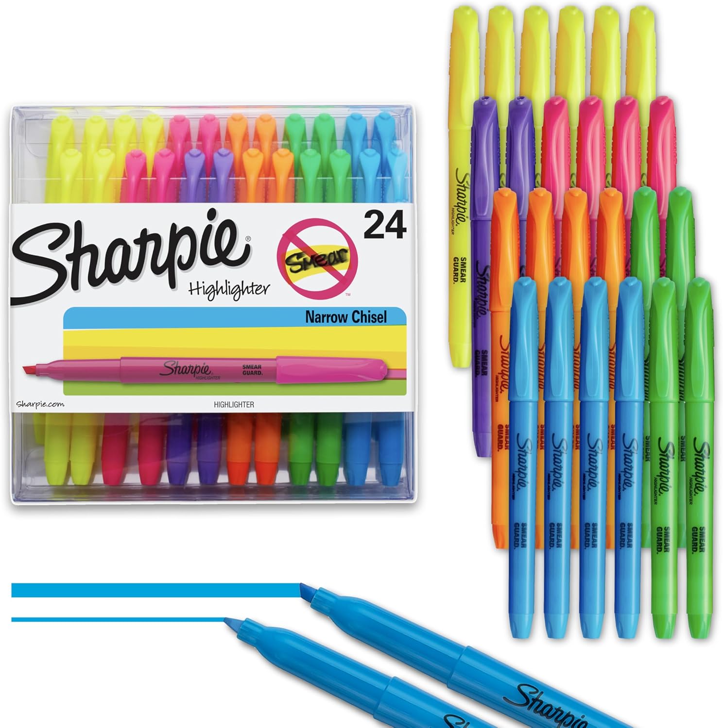 Sharpie Pocket Highlighters, Chisel Tip, Assorted Colors, 24 Count - Back to School, Office, Teacher Supplies - Image 2