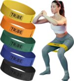 Tribe Lifting Fabric Resistance Bands for Glutes & Legs | 5 Fabric Workout Bands Set | Thick Booty Bands for Squats, Lunges, Hip Training, Physical Therapy & Home Workouts - Image 2