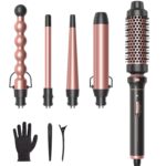 Wavytalk 5 in 1 Curling Wand Set, Multi Curl, Curling Wand Set with Thermal Brush and 4 Interchangeable Ceramic Curling Wand(0.5”-1.25”), Instant Heat Up Wand Curling Iron (Rose Gold) - Image 2