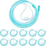 10 Pack High-Flow Soft Nasal Oxygen Cannula, Standard Connector 7 Ft, Green Tubing and Each Individual Packing - Image 2