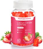 1200mg Calcium Citrate Gummies with Vitamin D3 for Women & Men, Sugar Free Chewable Calcium Supplements, Support Bone, Muscle & Immune, Strawberry Flavor - Image 2