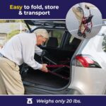 Drive Medical Rollator Walker with Seat - Stable Mobility Support - Height Adjustable - Durable Steel Frame Construction - Smooth 7.5" Wheels - Foldable Frame - 350 Lb Limit - Red - Image 4