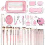 73PCS Makeup Brushes, Makeup Brush Set Professional Makeup Kit Multi-functional Makeup Tool Set with Case Facial Makeup Accessories,Brush Set Eye & Makeup Sponge(Pink) - Image 3