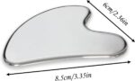 Stainless Steel Gua Sha Facial Tools Guasha for Face Metal Gua Sha Tighten Skin Massage Guasha Beauty Tool for Body Eyes Neck Massager with Travel Pouch Skin Care Gifts (Silver) - Image 3