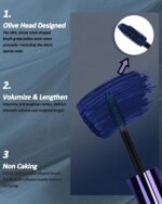 Blue Mascara and Eyeliner Set, 5D Waterproof Mascara Volume and Length Natural Lengthening Curling, Smudge Proof Blue Eyeliner Pencil, Natural Eye Makeup Kit for Women, Christmas Set-02 - Image 5