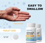 Puregen Labs Ferrous Sulfate 325 mg (65 mg Elemental Iron) High Potency Iron Supplement | No Artificial Color Additives - 200 Tablets - Image 6