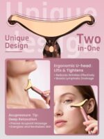 Facial Massager & Neck Lifter, Lymphatic Drainage Depuffer, Jawline Sculpting Tool, Under-Eye Care, Ergonomic Weighted Metal, at-Home Spa Results - Image 4