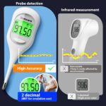Boncare 9 Seconds Basal Body Thermometer for Ovulation, Oral Thermometer for Adults and Kids - Accurate Rectal Thermometer, with Fever Alarm and Large Display (Rice-White) - Image 3