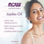 NOW Solutions, Organic Jojoba, Moisturizing Multi-Purpose Oil for Face, Hair and Body, 8-Ounce - Image 4