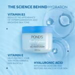 POND’S Fresh Hydration Gel Moisturizer – 24 HR Hydration with Vitamin E, Hyaluronic Acid & Vitamin B3 – Alcohol & Oil-Free Face Moisturizer – Dermatologist Tested, 3.4 oz - Image 3