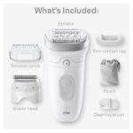 Braun Epilator Silk-épil 7, Hair Removal Device, Women Shaver & Trimmer, Wet and Dry, Wide Head, Includes Shaver Head and Trimmer Comb, SE7-041, Silver - Image 3