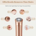 Facial Hair Removal for Women, Rechargeable Hair Removal Device, Painless Face Electric Razor/Shaver for Lip, Arms, Face, Peach Fuzz (Gold) - Image 4
