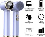 6-in-1 Facial Cleansing Brush Electric Face Scrubber – 3-Speed Waterproof Spin Brush with 6 Replacement Heads, Rechargeable Deep Pore Cleanser for Dry, Oily & Sensitive Skin (Purple) - Image 4