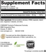 XYMOGEN Iron Glycinate Supplement – Patented Iron BisGlycinate Vitamin - Designed for High Absorption – Supports Hemoglobin & Ferritin Levels – Gentle on Digestion (120 Capsules) - Image 3