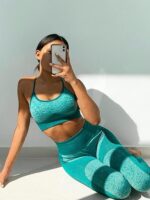 OLCHEE Women’s Workout Sets 2 Piece - Seamless Yoga Leggings and Cross-Strap Sports Bra Gym Outfits Activewear Matching Set - Image 4