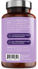 Vitamin Bounty Elderberry Immune Support - with Zinc, Vitamin C & Echinacea, Advanced 5-in-1 Blend, Powerful Antioxidant, Supports Whole Body Balance, Non-GMO - 60 Capsules, 2 Pack - Image 3