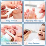 Baby Healthcare and Grooming Kit, 14 in 1 Baby Safety Set Newborn Nursery Health Care Set with Hair Brush Scale Nail Clippers for Baby Girls Boys (14 Kits Grey White) - Image 4