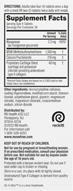 Move Free Ultra Pro with Quadruple Action Joint Support - Type 2 Collagen MSM Calcium Fructoborate & Manganese - Supports Joint Cartiliage Bone Connective Tissue, 120 Tablets (30 servings) - Image 6