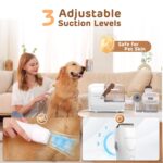 Dog Grooming Vacuum Kit - 3L Vacuum with 7 Tools, Low Noise Electric Clipper and Brush for Pet Shedding at Home, White - Image 3
