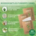 NOVEHA 60PCs Tea Tree & Coconut Oil Eyelid & Lash Wipes - For Demodex, Blepharitis & Itchy Eyes, Individually Wrapped Eyelash Wipes With Aloe Vera, Natural Makeup Remover & Daily Eye Cleanser - Image 3