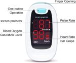 CONTEC CMS50M Fingertip Pulse Oximeter Blood Oxygen Saturation Monitor with Lanyard Blue White Color - Image 3