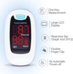 CONTEC CMS50M Fingertip Pulse Oximeter Blood Oxygen Saturation Monitor with Lanyard Blue White Color - Image 4