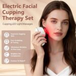 Electric Facial Cupping Therapy Sets, 3 in 1 Gua Sha Face Cupping Massage, Lymphatic Drainage Massager for Face, 7 Color Firming, Smoothing Facial Tools (White) - Image 3