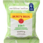 Burt’s Bees Soothing, Fragrance Free Facial Towelettes for Sensitive Skin, Aloe Vera, 100% Plant Based Cloths; 99% Natural Origin; Removes Makeup, Dirt and Oil; No Rinsing (Pack May Vary) - Image 6