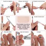 Nail Clippers and Beauty Tool Portable Set Manicure Set 12 in 1, with Pink Leather Bag, Suitable for Home, Workplace, Outdoor Travel, Gift Giving, Salon - Image 5