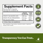 American Standard Supplements Zinc 100mg, Vitamin C 1000mg, and Vitamin D3 5000 IU (125mcg) Per Serving - Gluten Free, Non-GMO, 120 Capsules, 60 Servings - Image 3